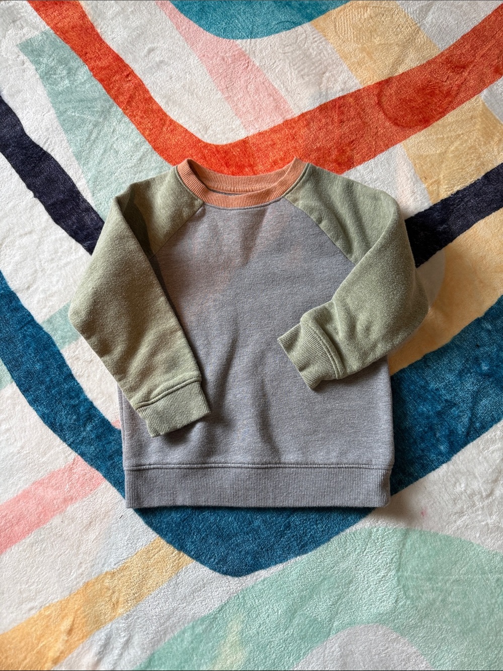 Cat & Jack Orange and Gray Cozy Fleece Sweatshirt Size 3T